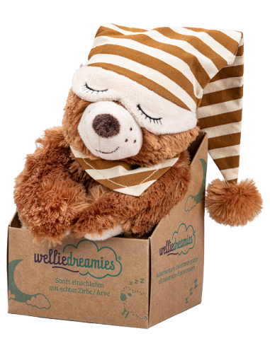 Orso dormiente con imbottitura rimovibile in cembro