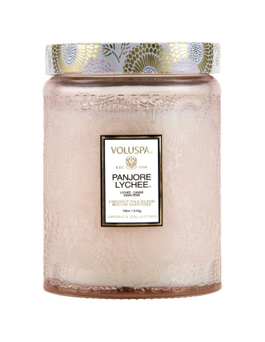 Voluspa large embossed candle Panjore Lychee