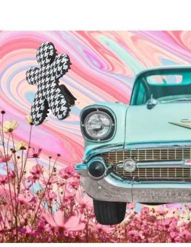 MR&MRS Niki Pink Box Pied de Poule BW Black Orchid