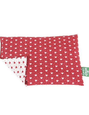 HIMMELGRÜN Coussin Pépins raisin Petits cœurs 30x20cm