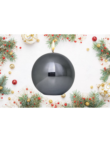Bougie Metallic gris foncé petite