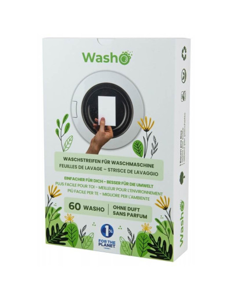 Washo Feuilles de lavage non parfumées 60 pcs