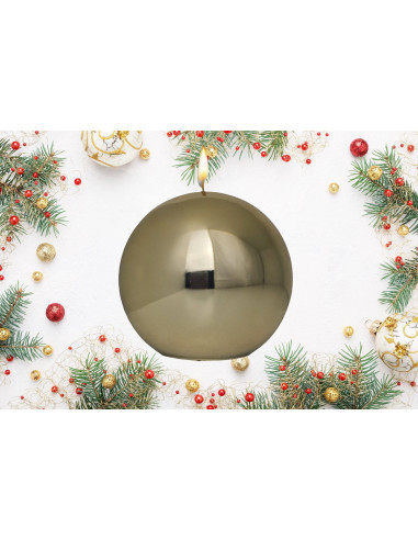 Metallic Kerze champagne klein